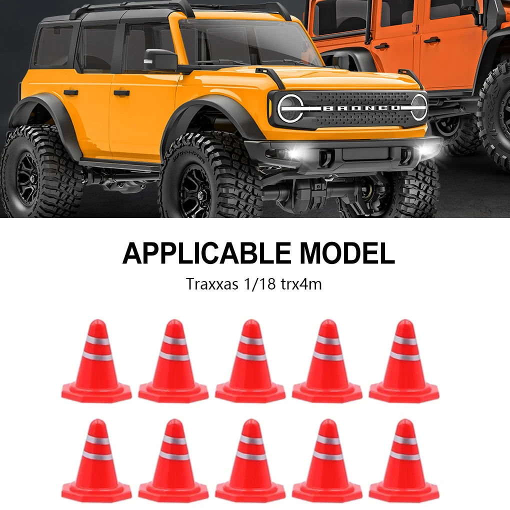 20pcs Simulated Traffic Cones Mini RC Decoration Toys Road Cones for RC Crawler 1/16 1/18 1/24 RC Car SCX24 FCX24 TRX4M Parts