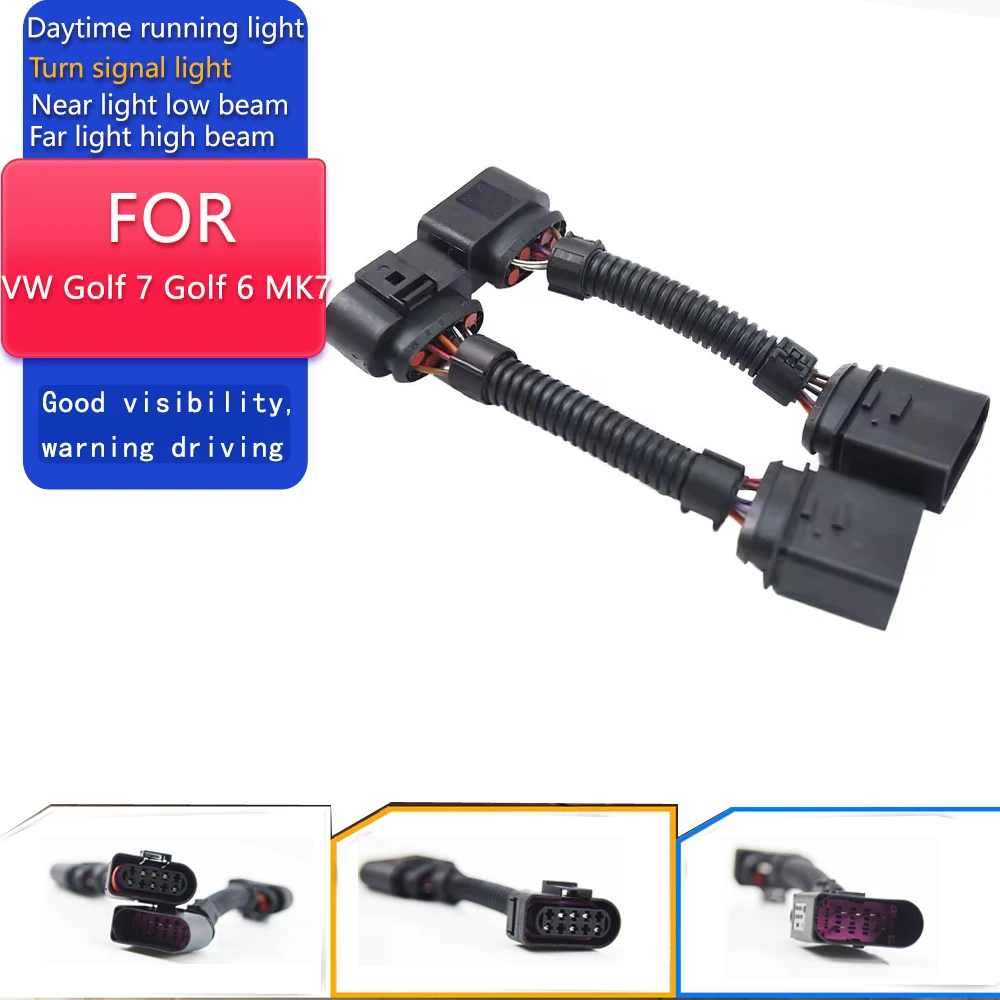 Head lamp Adapter for VW Golf 7 Golf 6 MK7 Headlights Connector 8 pins