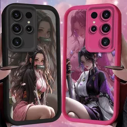 Demon Slayer Matte Phone Case for Samsung Galaxy S24 S23 S22 S21 Ultra Plus FE A54 A34 A14 A73 A53 A33 5G Silicone Back Cover