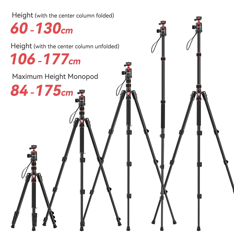 Ulanzi TT31 Claw Quick Release Tripod 2-in-1 Tripod and Monopod with 360° Panoramic Head 180° Revertible Legs for DSLR Camera