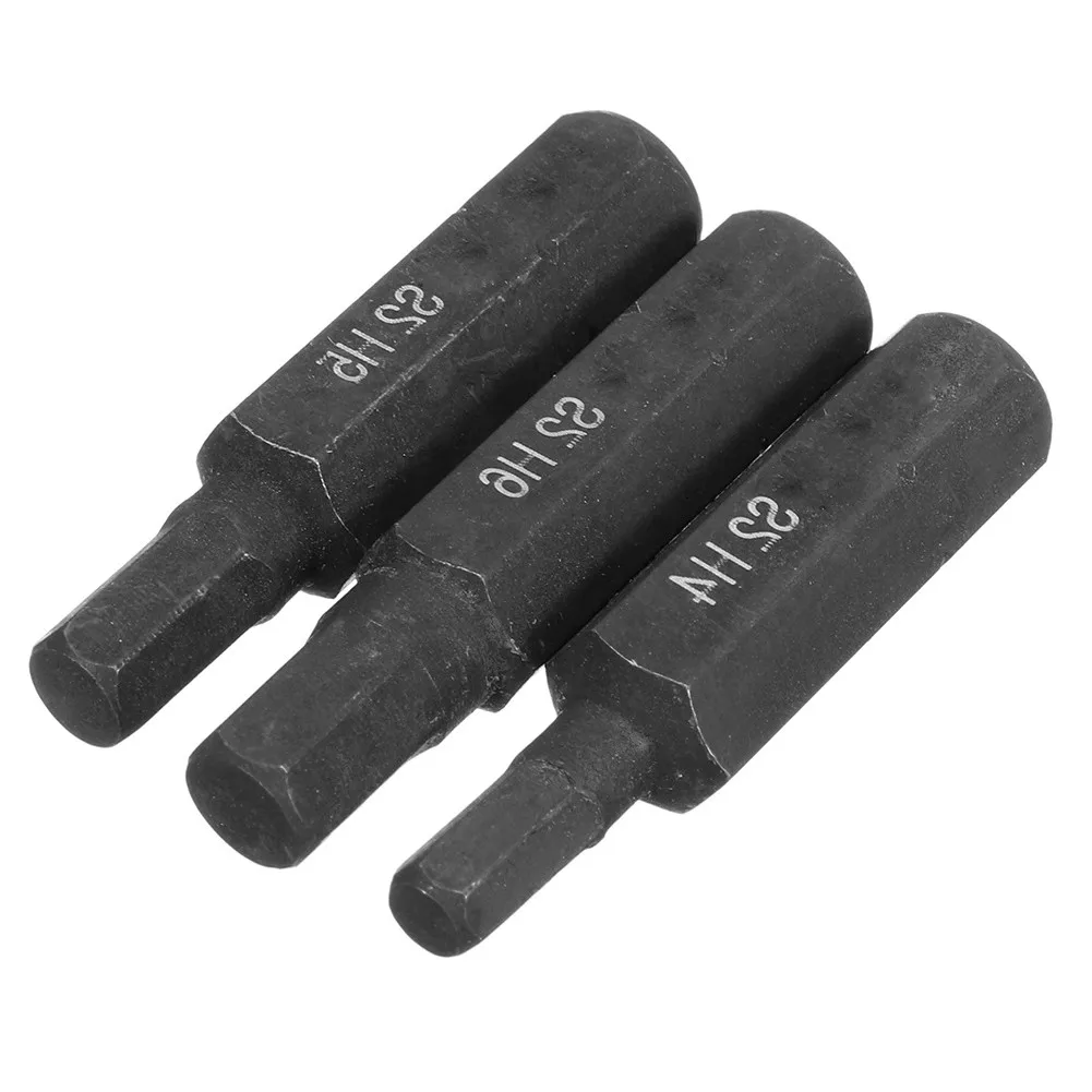 3 Stuks Zeskant Schroevendraaier Bits 8Mm Zeskant Schacht 36Mm Handgereedschap H4 H5 H6 Driver Set Handleiding Elektrische Schroevendraaier