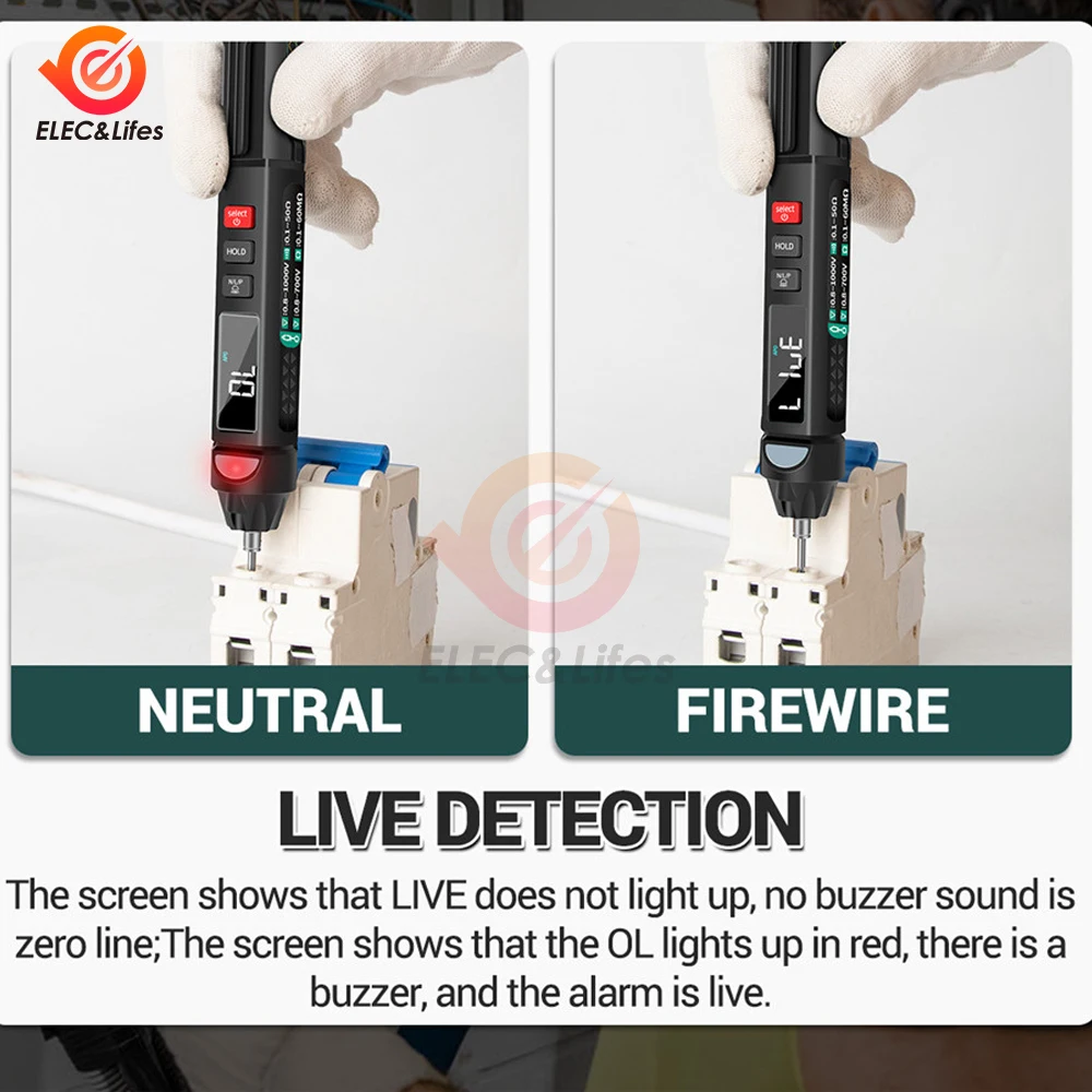 Imagem -05 - Auto ac dc Tensão Instant Testers Pen tipo Multímetro Ferramentas Detector Medidor True Rms A3008 Detecções