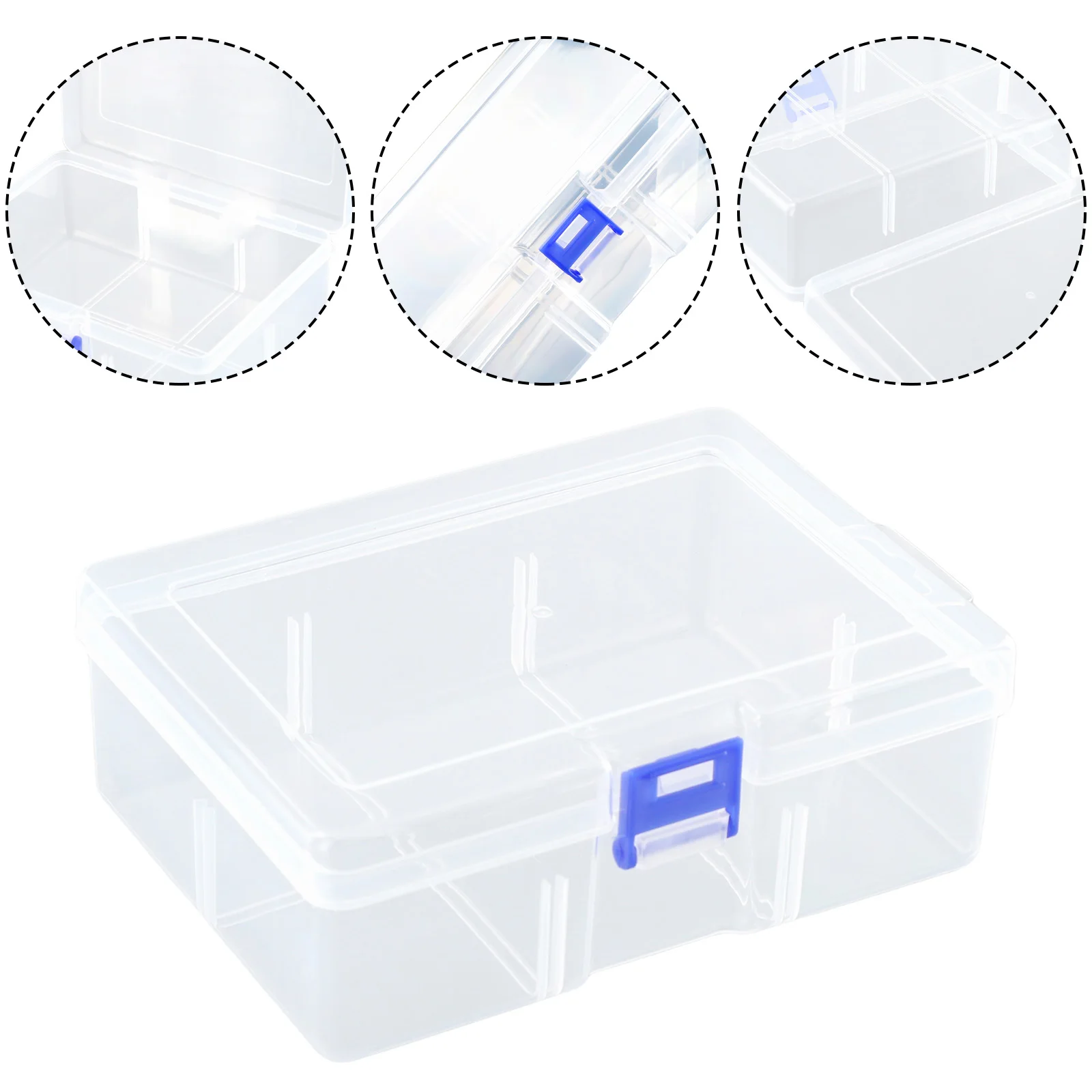 16.5cm*12cm*5.8cm Transparent Large-capacity Transparent Plastic Cosmetics Storage Box Holder Case Container Simple And Stylish