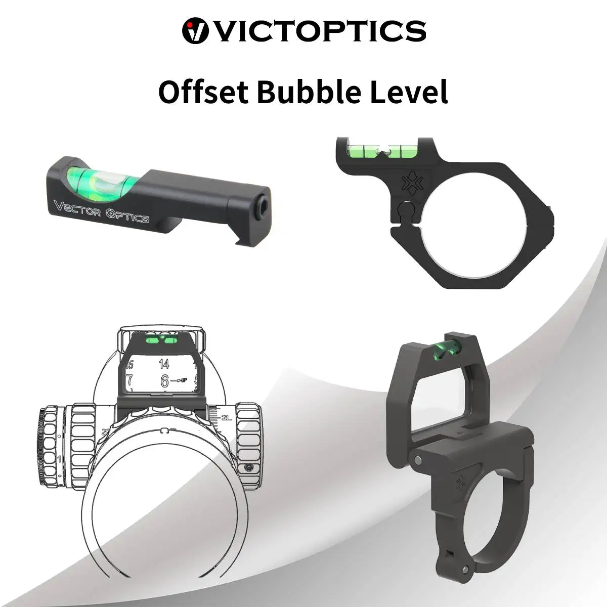Victoptics 30/34mm Niveau à Bulle Outil de Niveau de Précision Mesure Horizontale et Verticale Équilibre pour Lunettes 30/34 mm