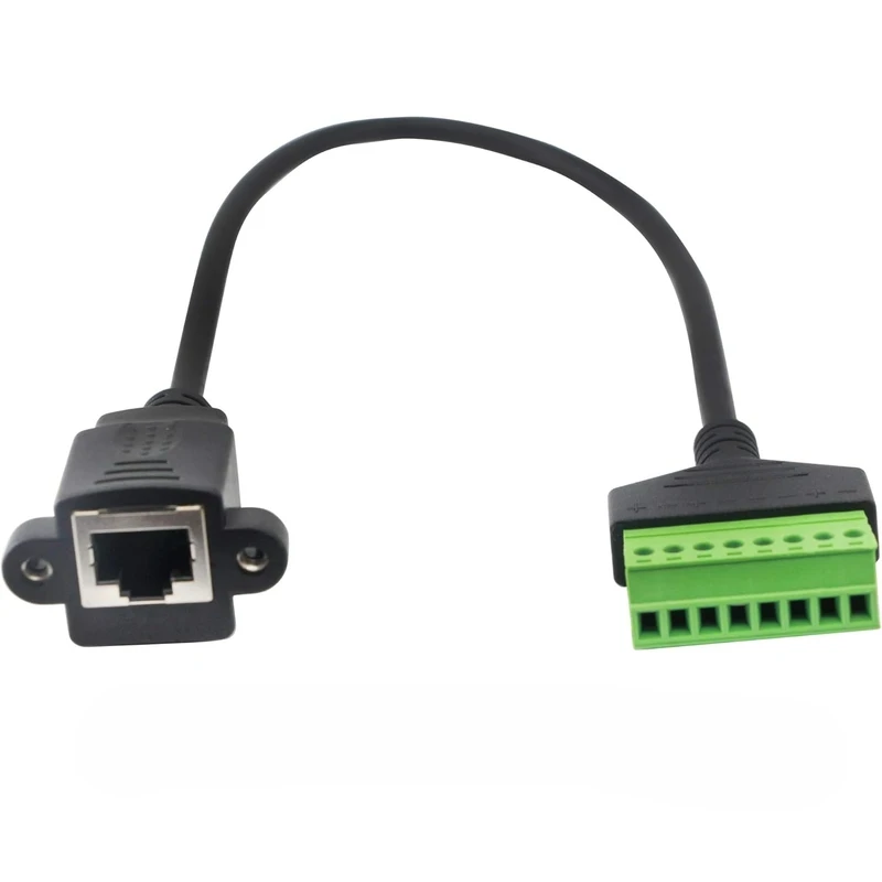 

0.3m/1ft RJ45 8P8C Female to 8Pin Screw Terminal Adaptor Cord Cat5/6/7 Ethernet Extender Cable CCTV DVR Network Signal Extension