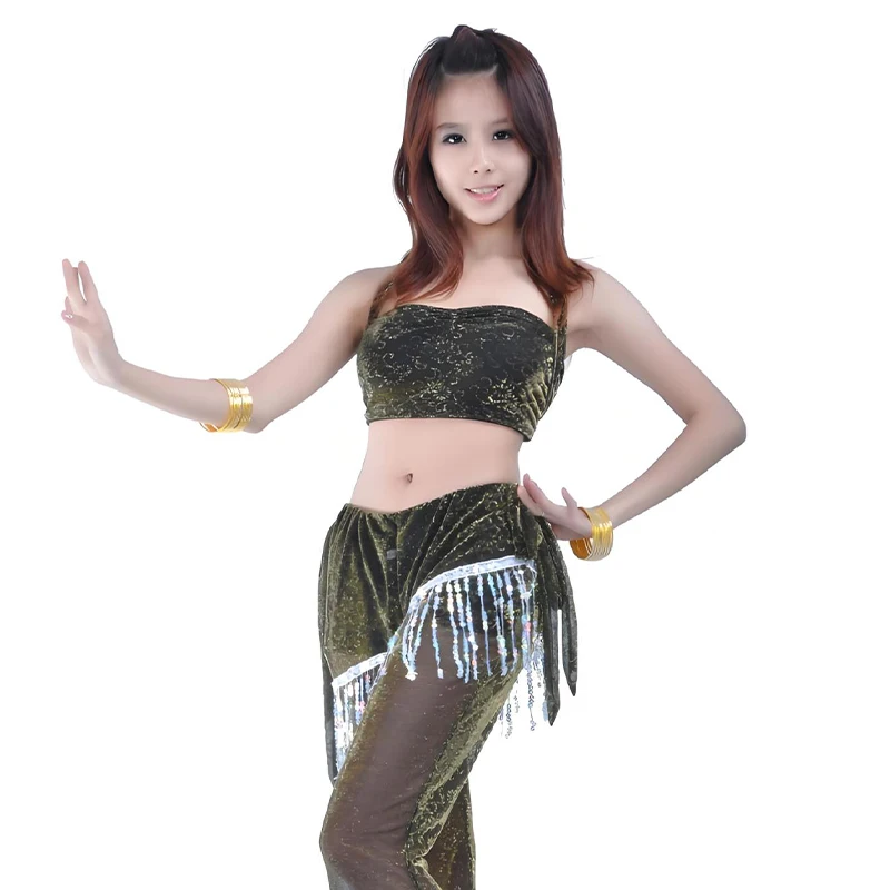 สีทึบ Shining Oriental เต้นรําเครื่องแต่งกาย TOP Belly Dance Halter ประสิทธิภาพสูงแจ๊สโมเดิร์นสวมใส่ละตินเสื้อผ้าคลาสสิก TOP