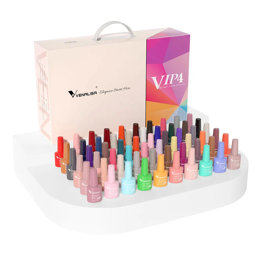 

VENALISA Gel Nail Polish Set 7.5ml HEMA-Free 60pcs VIP Colorful Nude Pink Glitter Soak Off UV LED Gel Varnish French Manicure