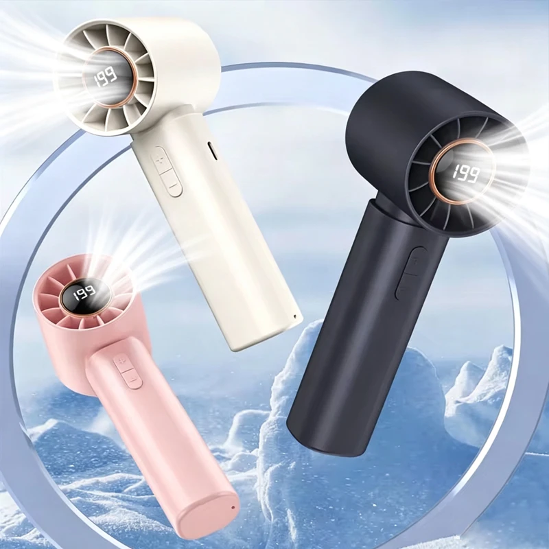 

New Portable Handheld Turbo Fan Rechargeable Mini Fans Ice Cooling 199 Gear LED Digital Display For Travel Office Outdoor Fan
