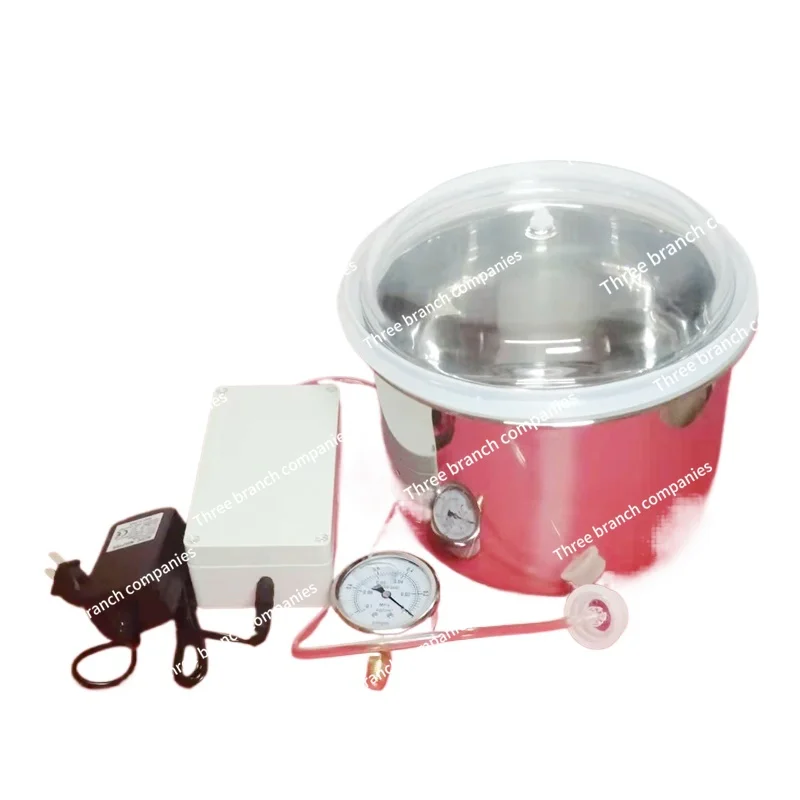 Stainless Steel Vacuum Tank Electric Vacuum Sealed Tank with Transparent Glass Cover Epoxy AB Glue Bubble Removing Barrel Foam