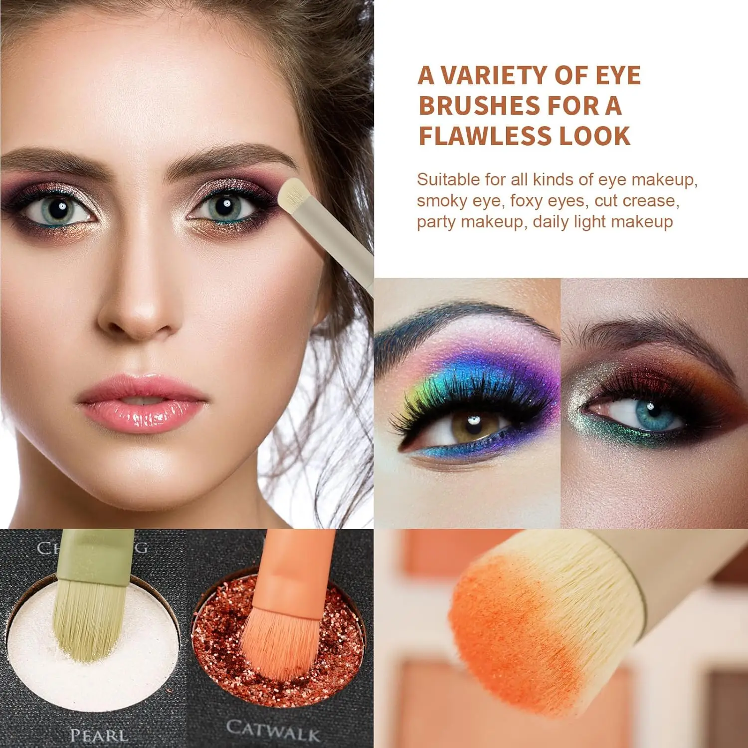 17+2 stuks premium make-upborstelset van synthetisch haar met tas, spons, beschermer - Morandi-stijl, houten handvat, geschenkdoos