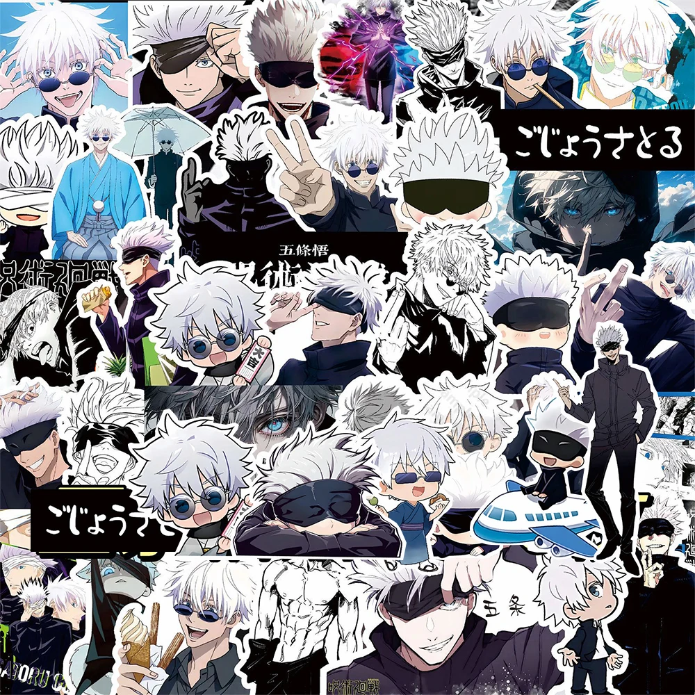 10/30/75PCS Cool Jujutsu Kaisen Satoru Gojo Stickers Anime Cartoon Graffiti Motorcycle Laptop Phone Vinyl Sticker Decals Kid Toy