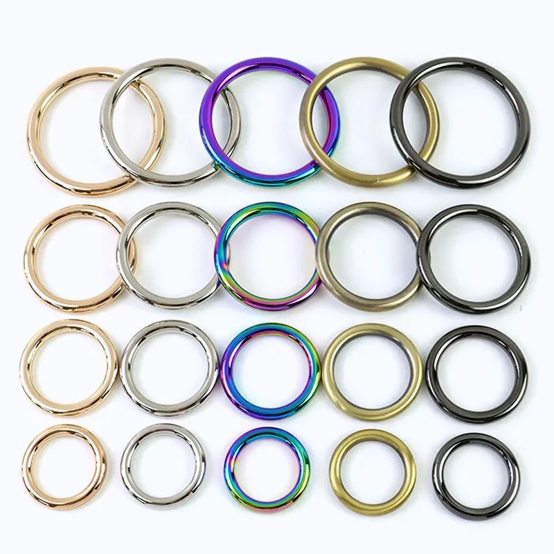 

20Pc Metal O Rings Hook Buckles 15/19/25/32/38/50mm Round Carabiner Ring Buckle for Bag Strap Dog Collars Hanger Belt Loop Clasp
