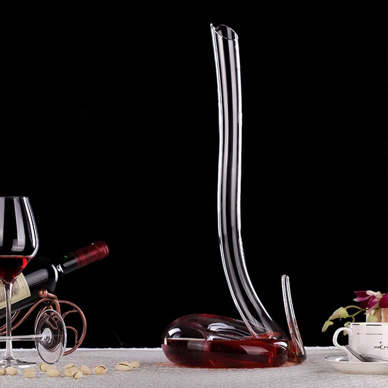 

N10R-600Ml European And American Creative Snake-Shaped Wine Decanter Lead-Free Crystal Glass Fast Decanter