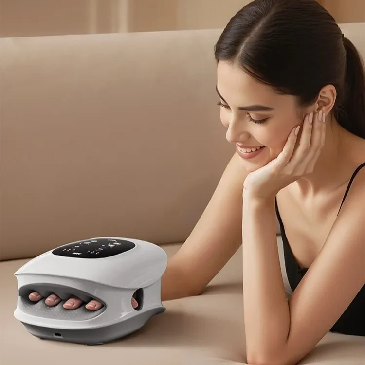 Portable Electric Hand Massager, Airbag Compression Massager with Vibration and Hot Compress for Hand Fatigue Relief
