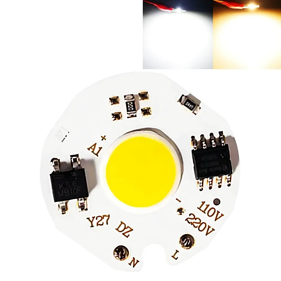 3W 5W 7W 9W 10W 12W Y27 LED COB Chip 220V Smart IC No Need Driver LED Bulb For Flood Light Cold White/Warm White Light Source