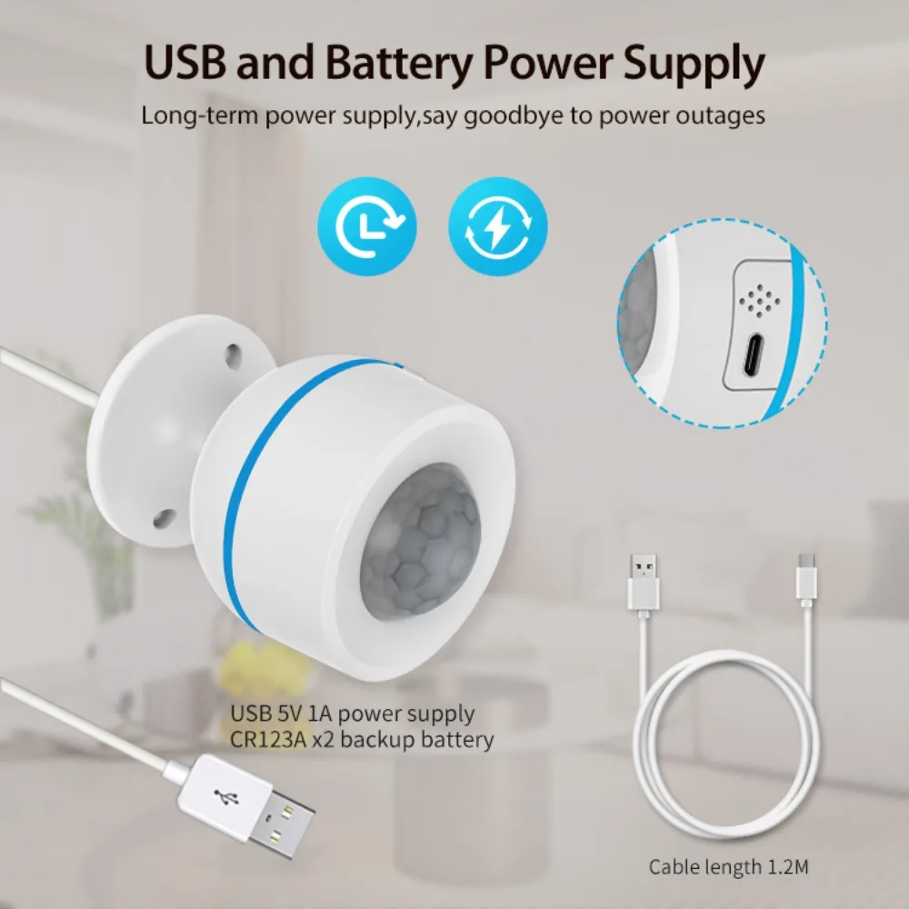Zigbee Mini PIR Motion Sensor Option Bright Light Vibration Detector Passive Infrared Security Burglar Alarm Detection
