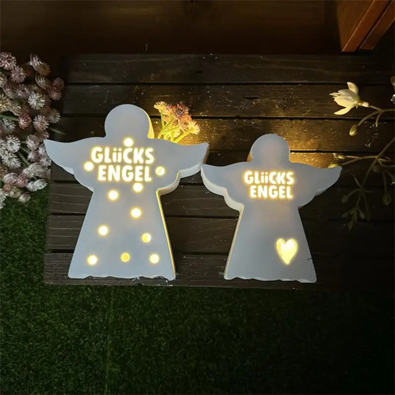 New Guardian Angel Small and Large Silicone Mold Splicing Angel Gypsum Casting Mold Angel for LED Light Chain Home Decoration