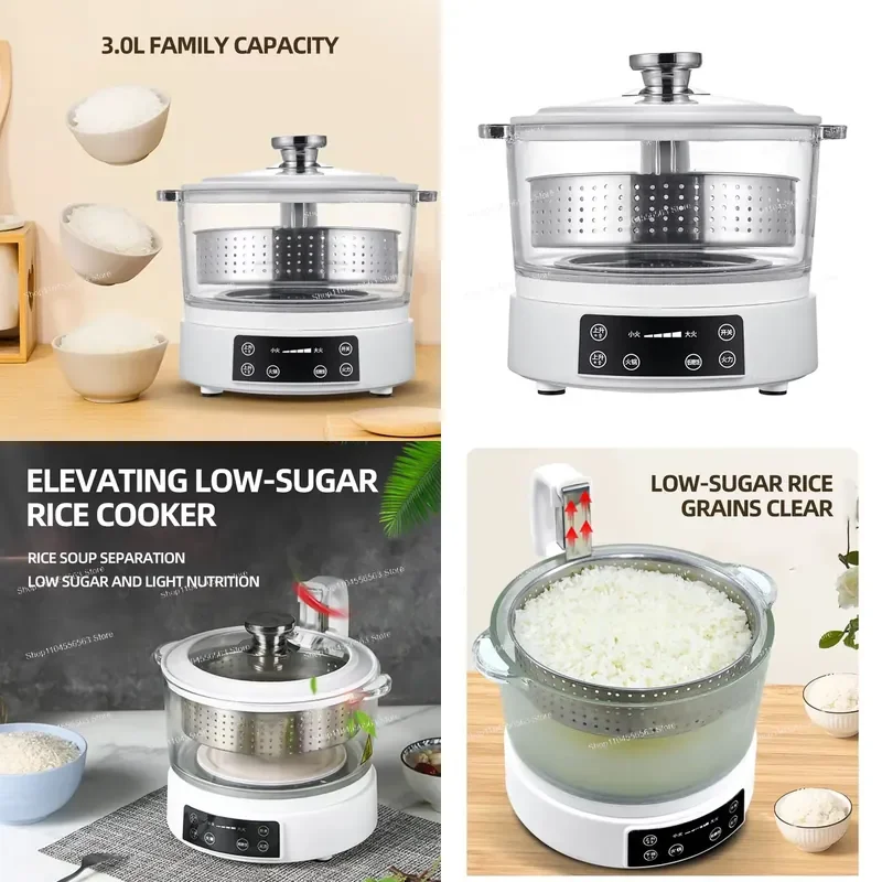 3L Rice Cooker Sugar Controlled Multi Cooker Household Intelligent Health Pot