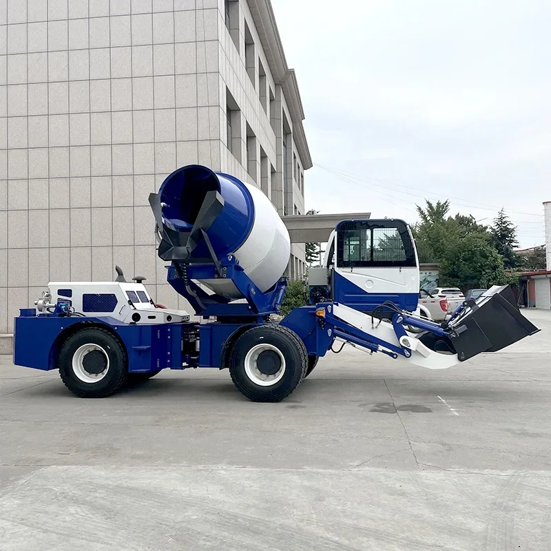 China mini mobile cement heavy duty roller drum -diesel concrete mixer with pump truck concrete mixer machine