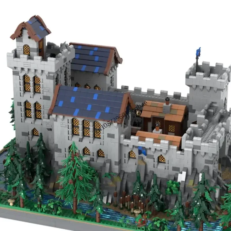 New 10003Pcs Moc European Medieval Street View Black Falc Castle  Model Diy Creative Ideas Toys Birthday Gifts Custom Puzzles