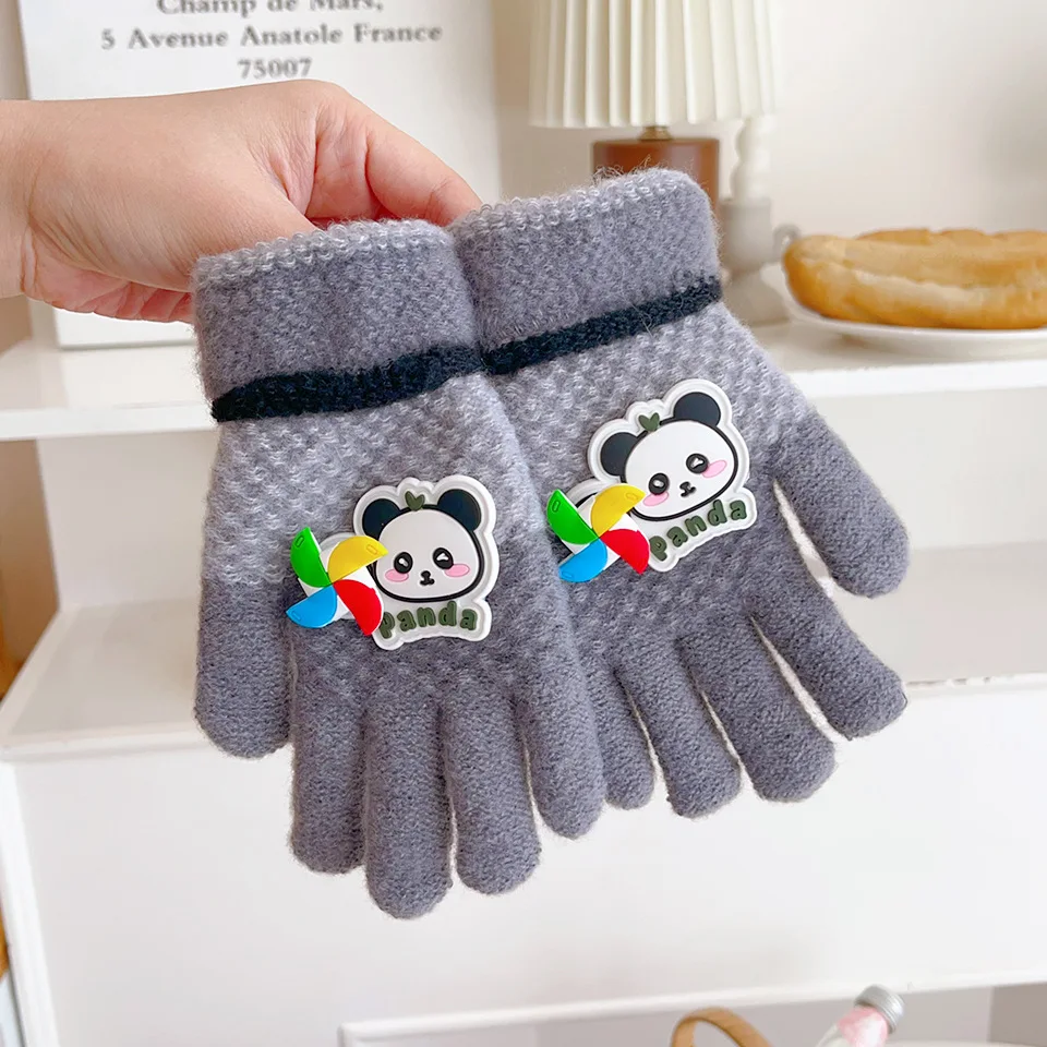 قفازات كرتونية شتوية دافئة للأطفال - قفازات مبطنة بالصوف مطبوعة بشخصيات ممتعة ومضادة للانزلاق للأطفال الصغار في الهواء الطلق والتنقل المدرسي #4