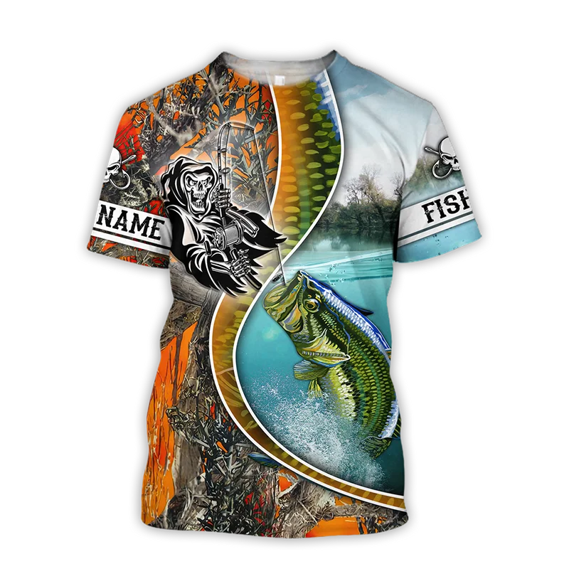 

Summer Fish Illustration Pattern Quick-Dry Men's T-shirt Hip Hop 3D Print Personality Neck Short Sleeve Fashion Clothes