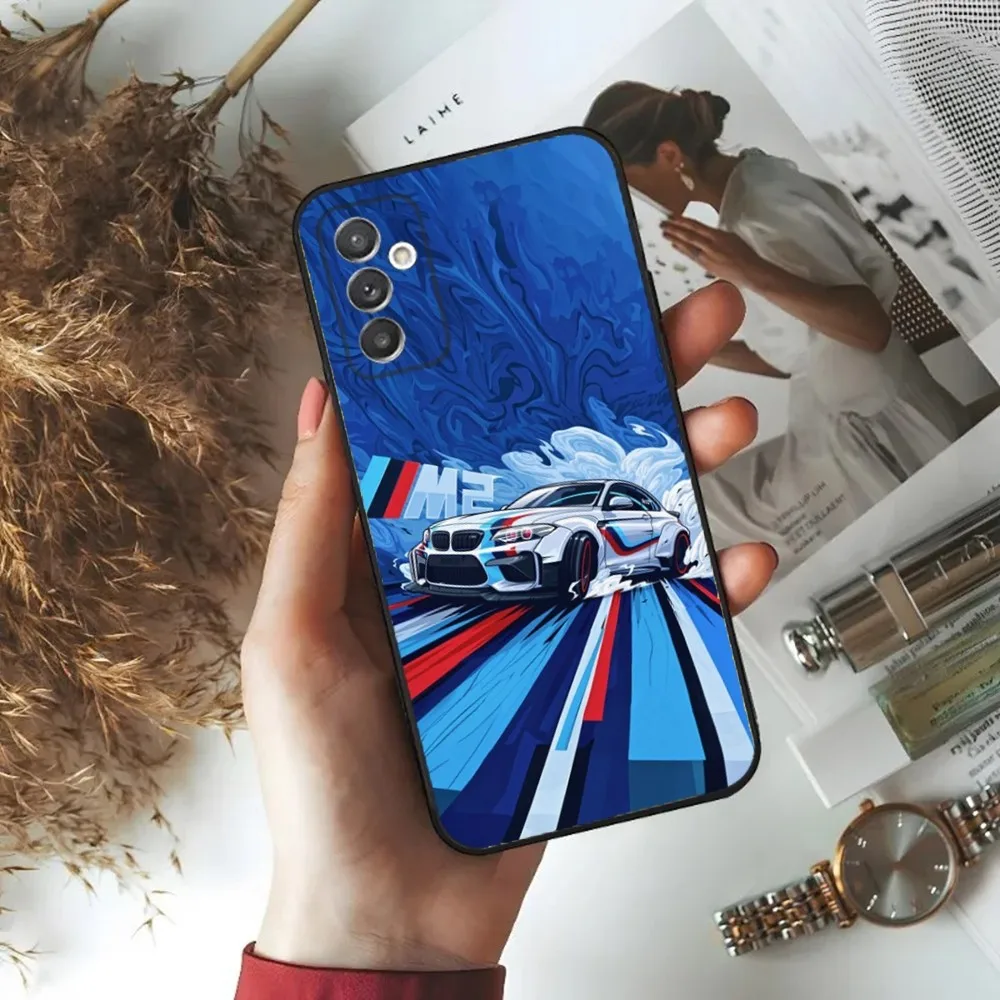 Cool Sport Car B-BMW Phone Case For Samsung S24,23,22,30,21,10,9,Ultra,Plus,Lite,FE,5G Black Soft Case