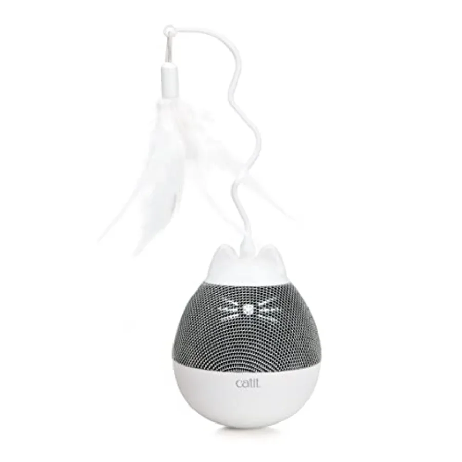 

PIXI Spinner Treat Dispensing Cat Toy in Silver for Interactive Play with Durable Material and Fun Design