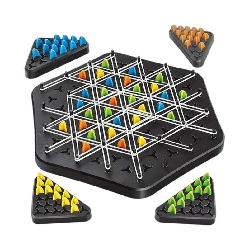 

Chain Chess Puzzle Triangle Chess Desktop Game Peg Games for Kids Engaging Strategy Board Game for Party Exercise Thinking Toys