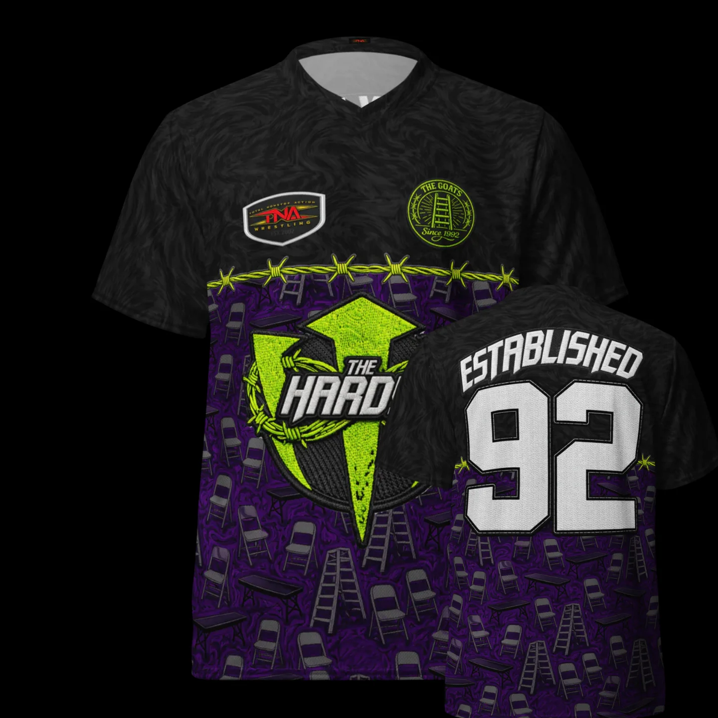 Camiseta de Lucha Libre TNA The Hardys, Estilo Y2K, Estampado Completo, Manga Corta, Informal, para Fans de Matt y Jeff Hardy, Edición 92