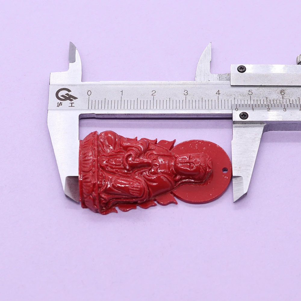

Red Artificial Coral Polished and Carved Buddha-shaped Single-hole Resin Pendant DIY Jewelry Material for Necklaces and Earrings