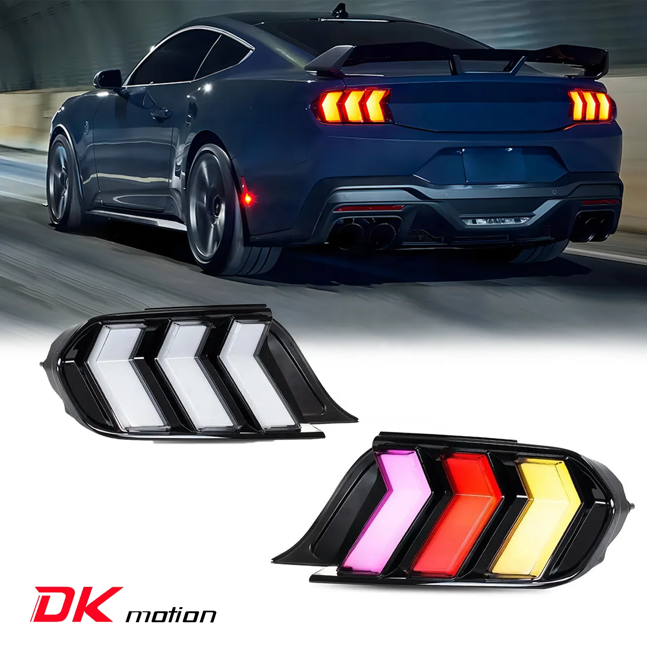 DK Motion LED Tail Lamp For Ford Mustang 2023 2024 Rear Tail Lamp OE FR3Z13404A/FR3Z13405A