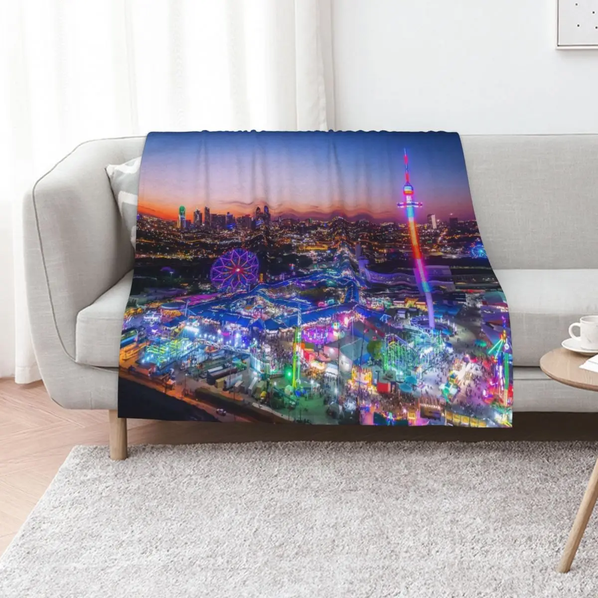 Texas State Fair From Above Throw Blanket Fashion Sofas Luxury Designer Furrys Hair wednesday decorative Blankets