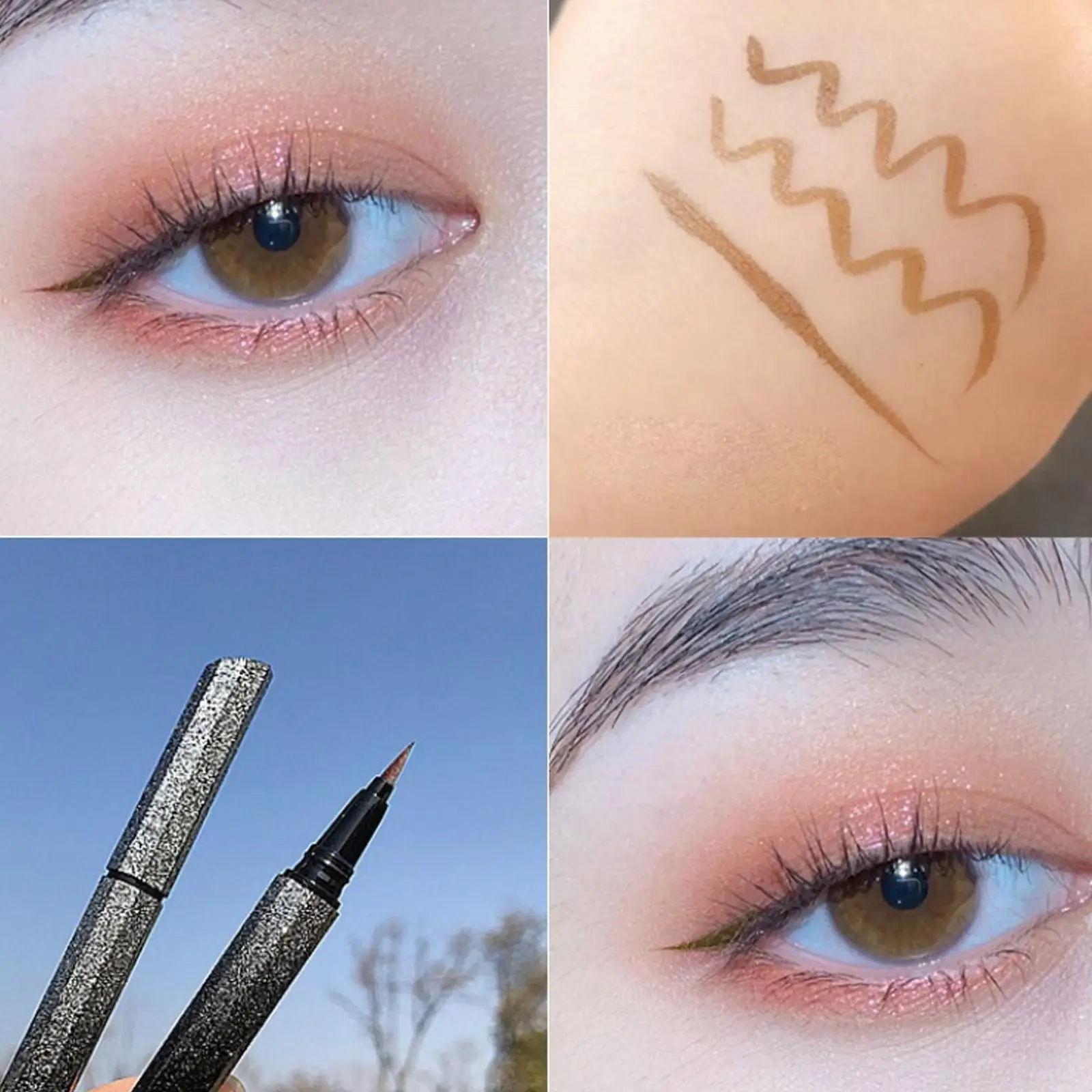 Starry Sky Liquid Eyeliner – Smudge-Proof Waterproof Quick-Dry Long-Lasting High-Pigment Easy for Beginners Precise Tip