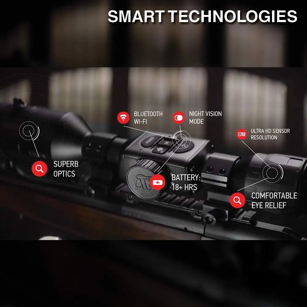 

ATN X-Sight 4K Pro Smart Day/Night Hunting Scope w/Ballistics Calc, 3864x2218 Resolution, Video Record, Wi-Fi, 18hrs+ Battery