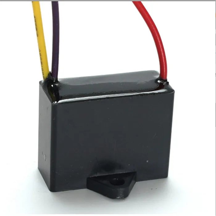 Black Fan Capacitor CBB61 1.5uF+2.5uF 3 Wires AC 250V 50/60Hz Capacitor For Ceiling Fan