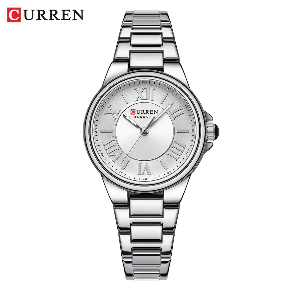 CURREN 9091 Women\'s Quartz Watch Fashion Simple Elegant Rose Gold Analog Display Steel Strap  Wristwatch for Ladies Clock Gift