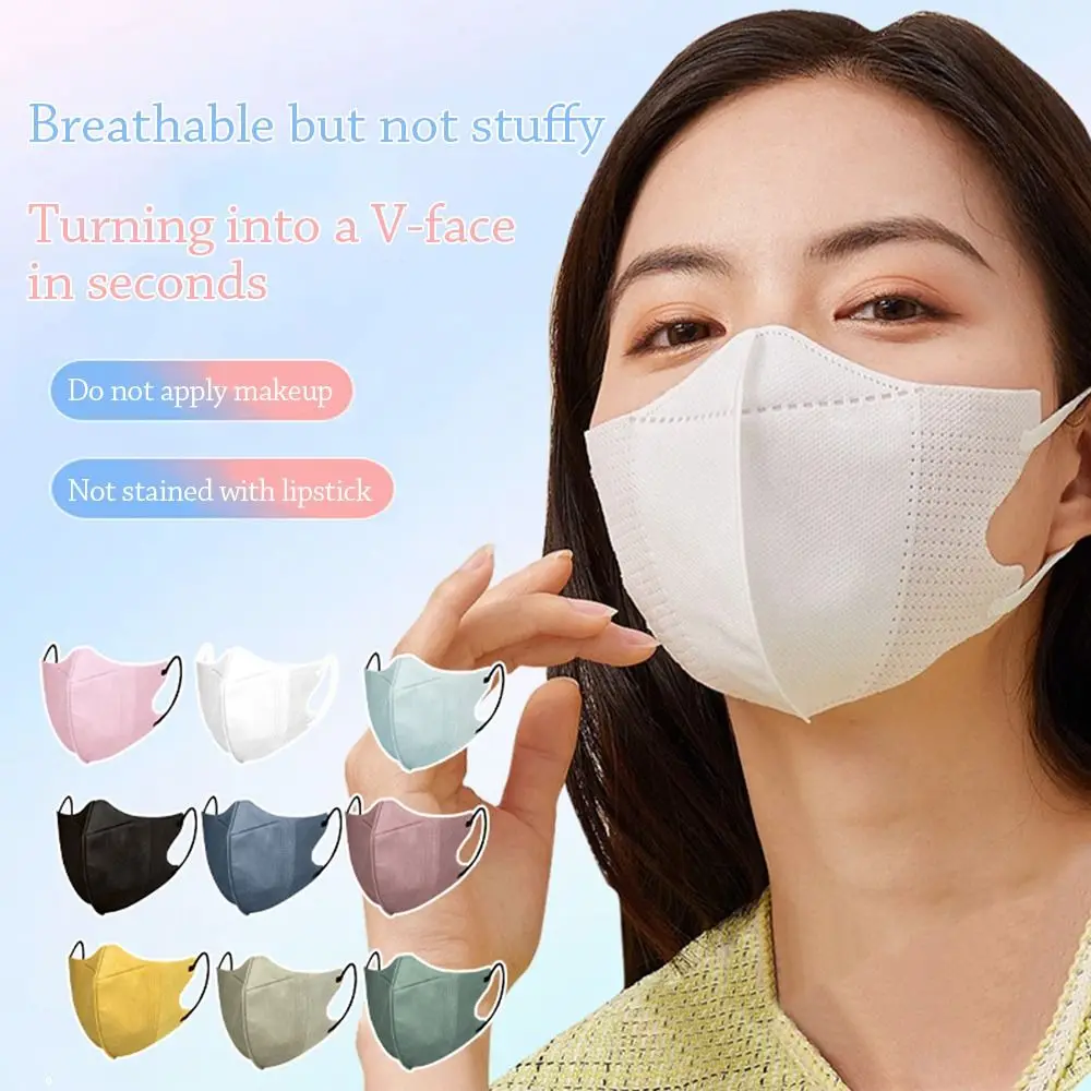 10Pcs Fish Mask Summer Slim Edition Adult Morandi maschere per il viso approvate a 3 strati respiratore Masque