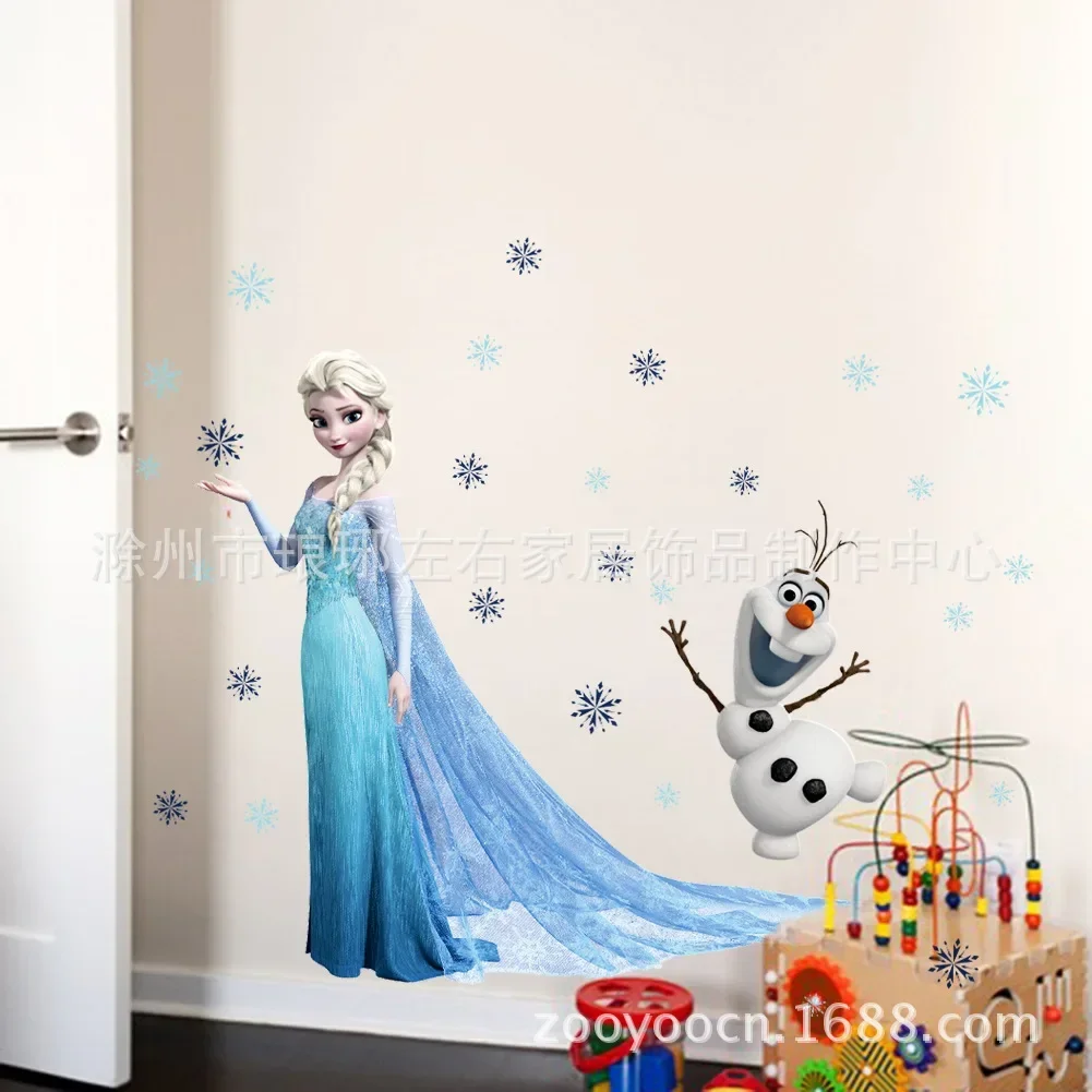 Disney Frozen Anime Figure Elsa Olaf PVC Wall Stickers Room Decoration for Kids Room Living Room Kindergarten Birthday Gifts