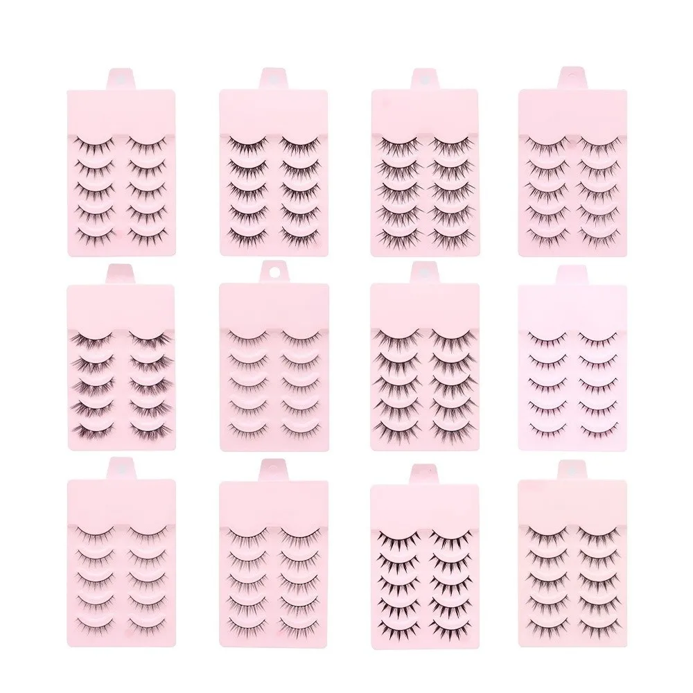 5/10 pares oblíquo voando cílios postiços de uma peça dos desenhos animados natural quadrinhos pequeno diabo cosplay cílios falsos preto haste cílios