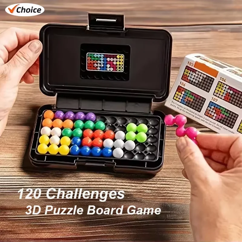 جديد 120 تحديات ثلاثية الأبعاد لغز مجلس لعبة الكلاسيكية الهرم لوحة اللؤلؤ العقل المنطقي للأطفال الهرم الخرز لعبة مونتيسوري الهدايا