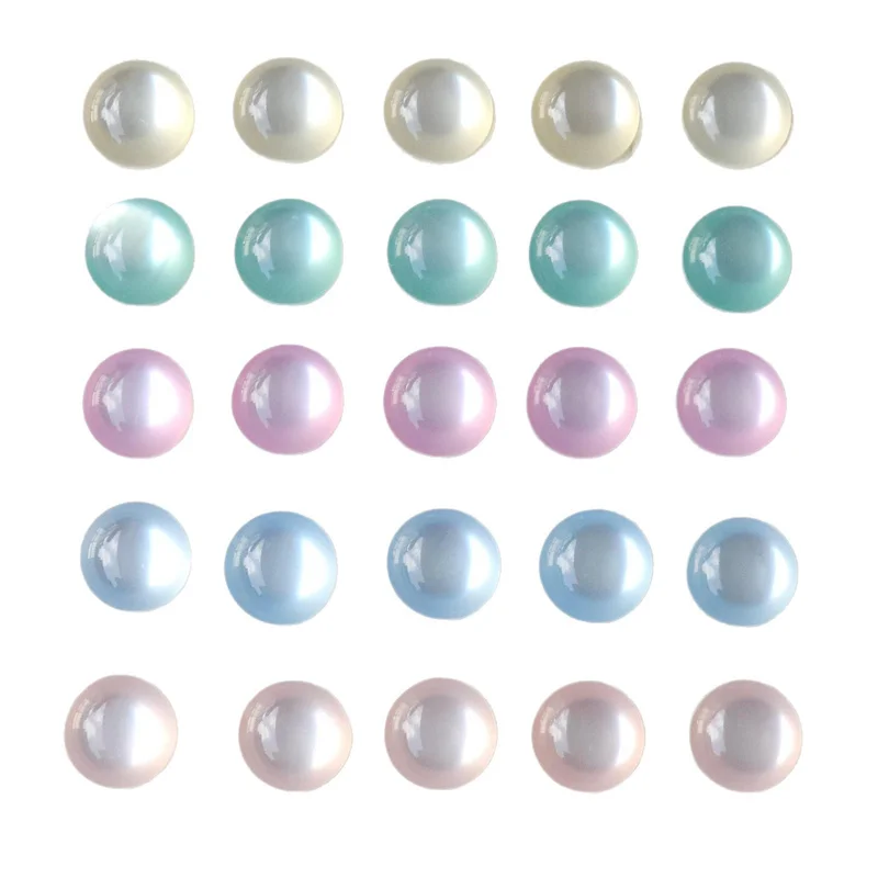 2026 Newest 100pcs/lot 14mm color print geometry rounds shape resin cabochon beads diy jewelry garment hair accessory