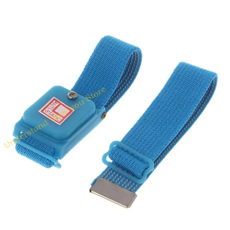 

J60A Flexible Anti-Static Bracelet Cordless Adjustable Wrist Strap Comfortably Protect Your PC from Static Electricity Blue