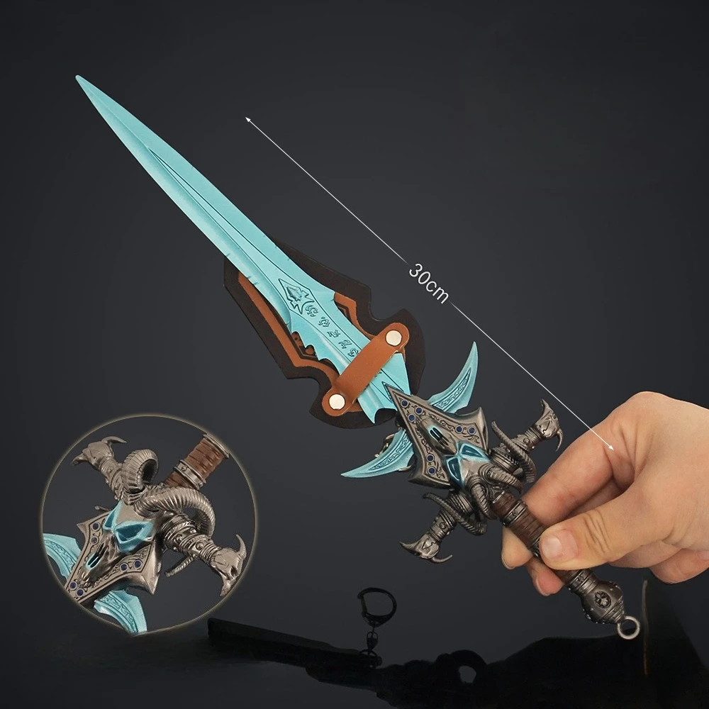 30 CM World of Warcraft Game Peripherals Frostmourne Sleep Head Sword Metal Craft Weapon Model Collectible Desk Ornament Boy Toy