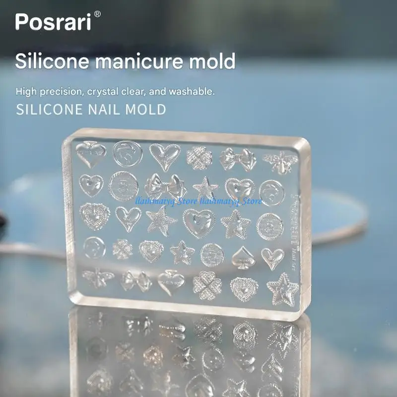573B Professional Nails Art Molds Fortunate Theme Small Accessory Mold Nails Decorative Molds for Salon Manicure Decorations
