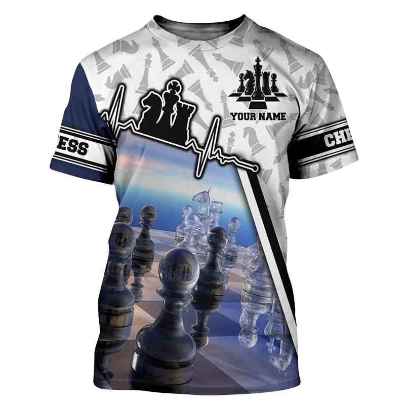 3D Full Print Personalized Chess Graphic TShirt For Men Women Summer Short Sleeve Funny Chess Tee Shirt Tops Streetwear