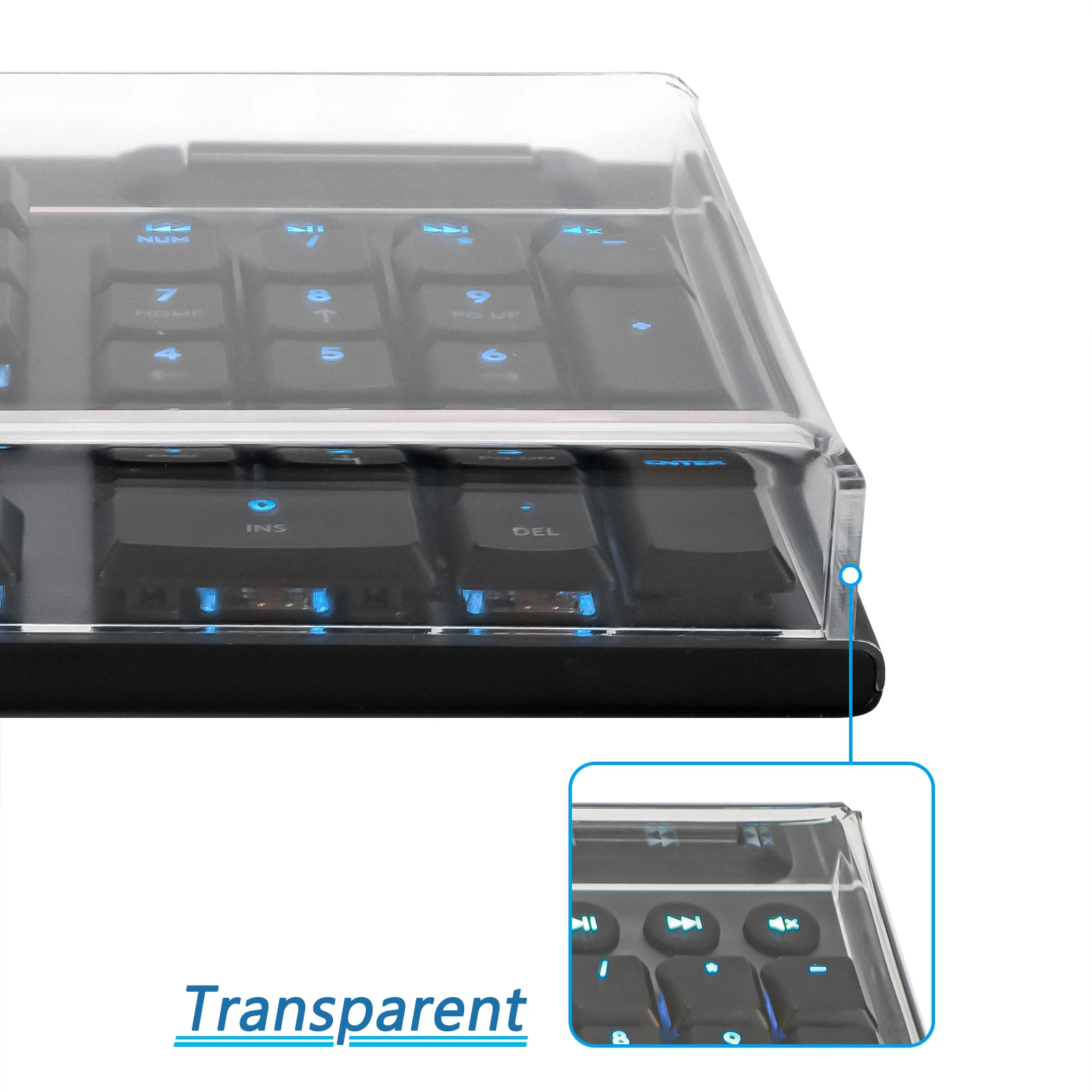 Geekria Full Size Keyboard Dust Cover, Clear Acrylic Keypads Cover for 6 dedicated G-keys Computer Mechanical Keyboard