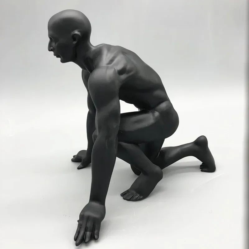Body Naked Man Art Sculptures Modern Nude Male Black Statues Masculinity Resin Creative Ornament Home Decor Furnishings Business