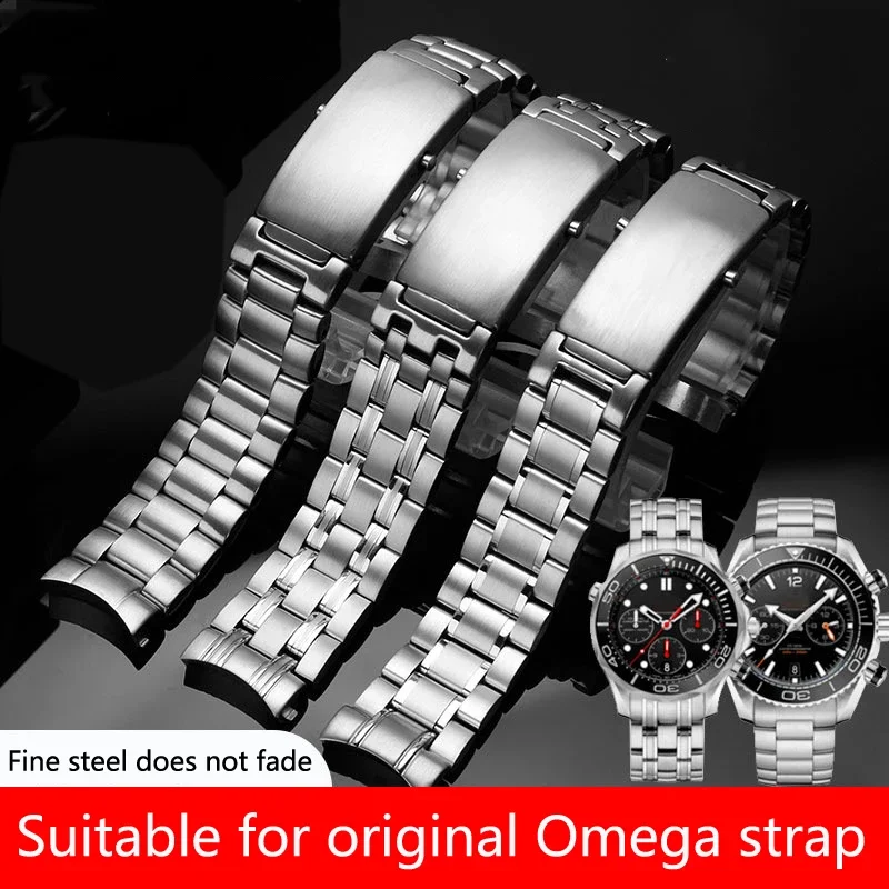 

18mm 20mm 22mm Quality 316L Silver Stainless steel Watch Bands Strap For omega seamaster speedmaster planet ocean Belt