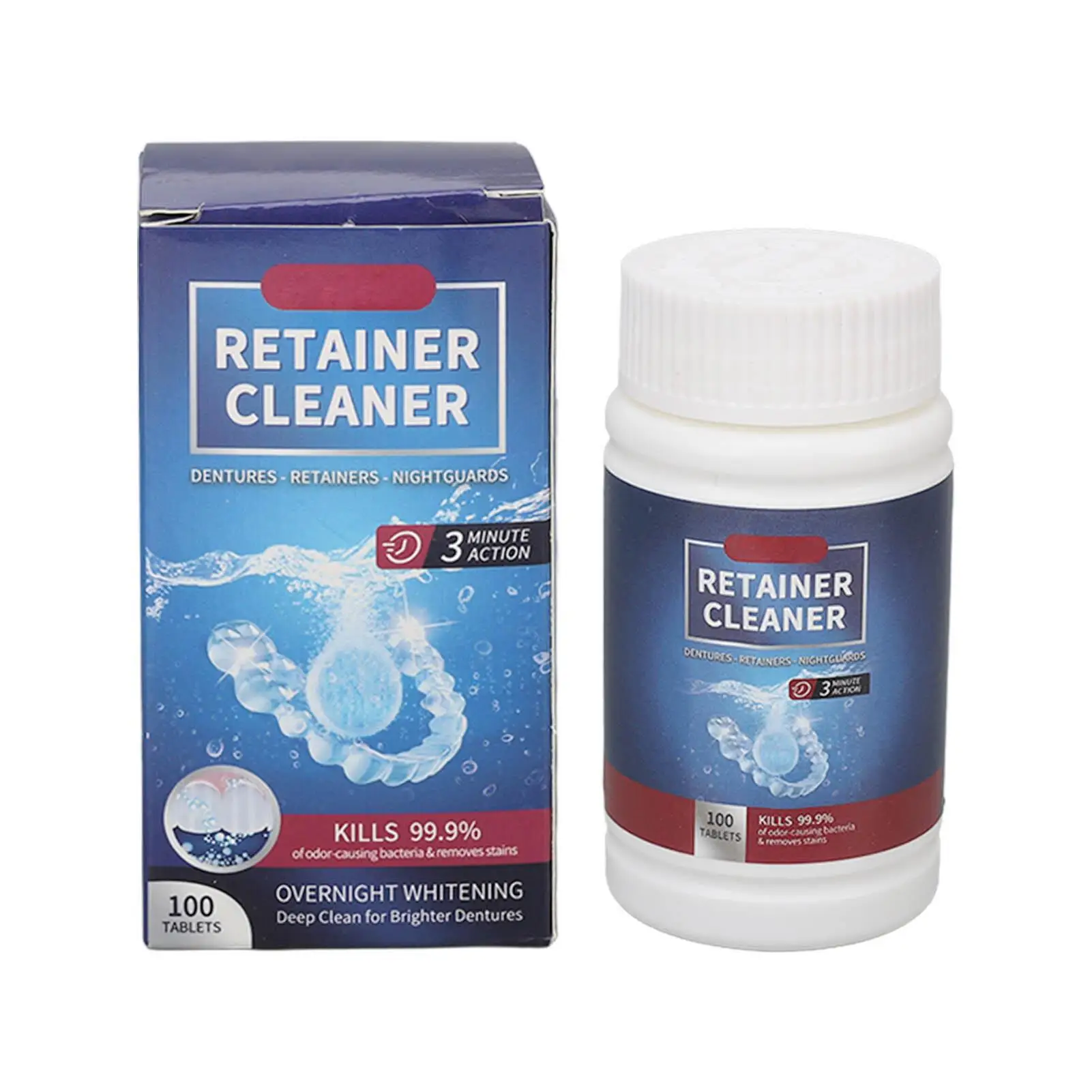 

Retainer Cleaning Tablets Effervescent Oral Cleaner for Braces Removes Dirt and Yellowing Safe for Daily Use
